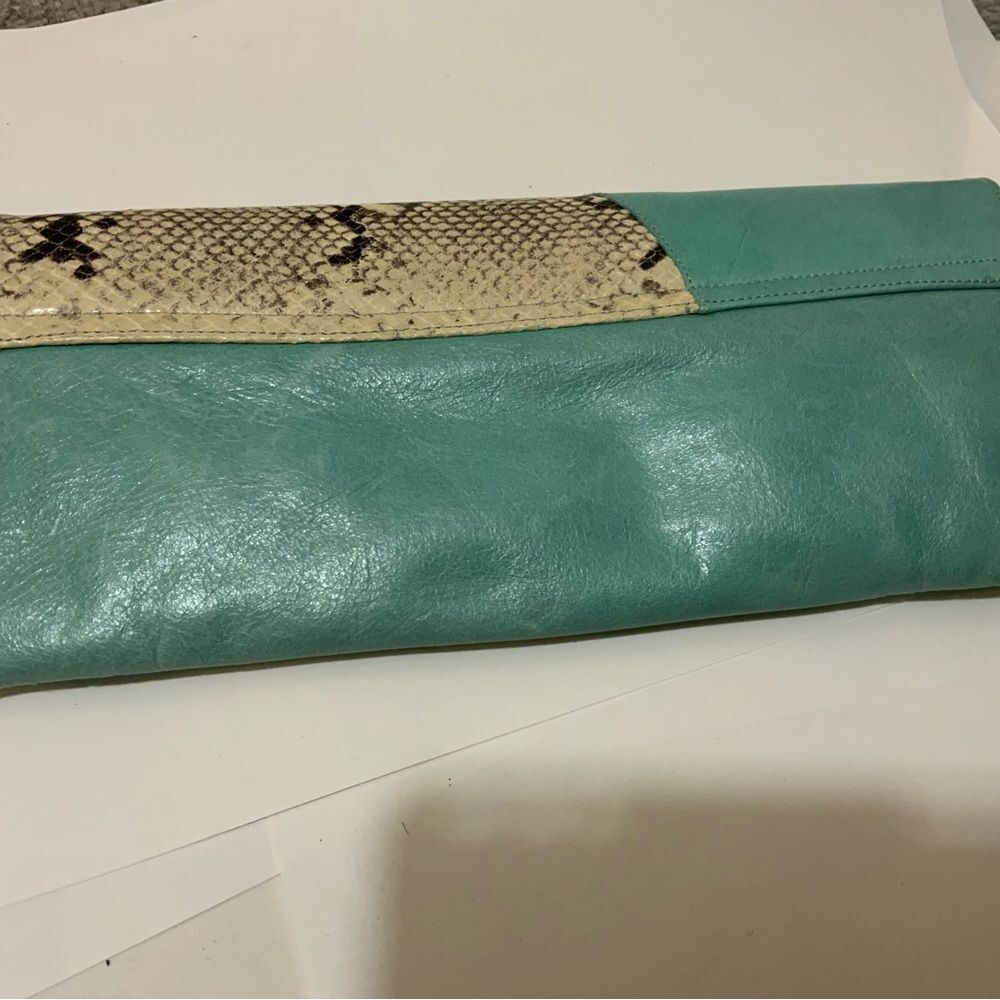 Python Snakeskin Tourquoise Rhinestone Leather Pu… - image 6
